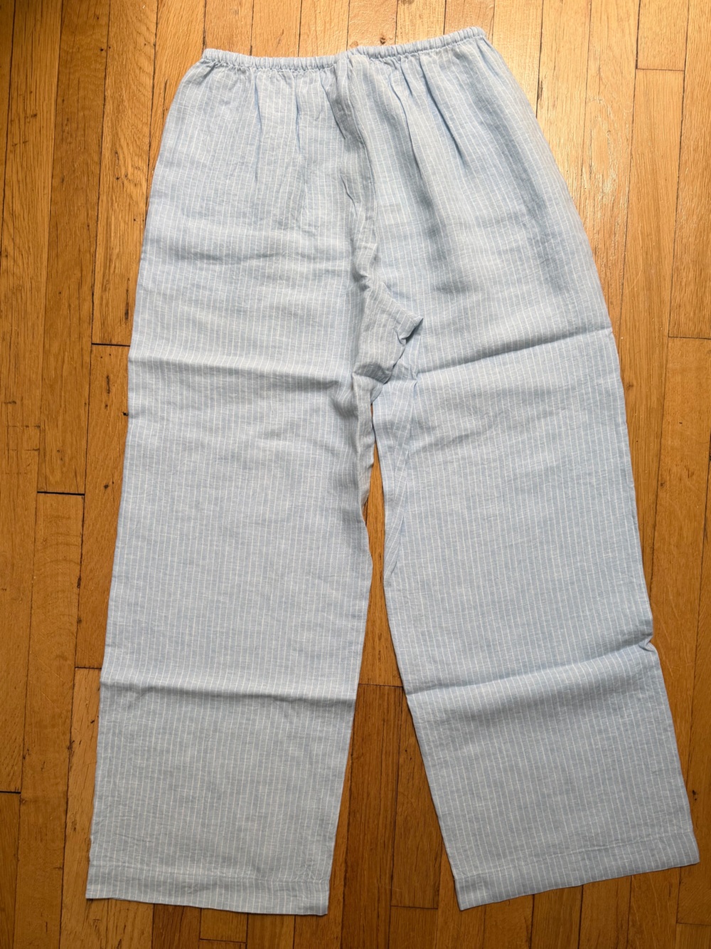 Everlane Linen Drawstring Pant in Blue and White stripe - Picture 8 of 12